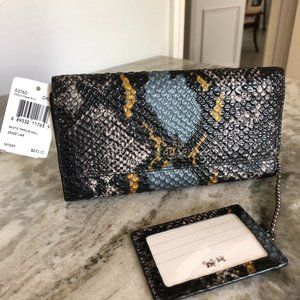 NWT Coach Exotic Trifold Wallet